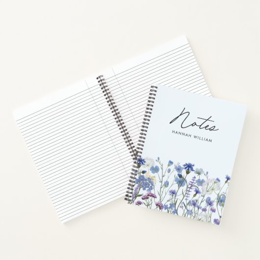 青モノグラムの水色野草野 ノートブック (内部)