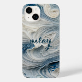 青モノグラムの水 Case-Mate iPhone 14ケース