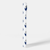 青モノグラムの灰色のバレーボール模様 Case-Mate iPhoneケース (裏面 / 右)