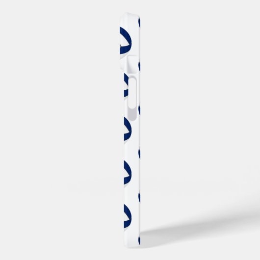 青モノグラムの灰色のバレーボール模様 Case-Mate iPhoneケース (裏面 / 左)