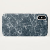 青モノグラムの灰色の大理石パターン Case-Mate iPhoneケース (裏面(横))