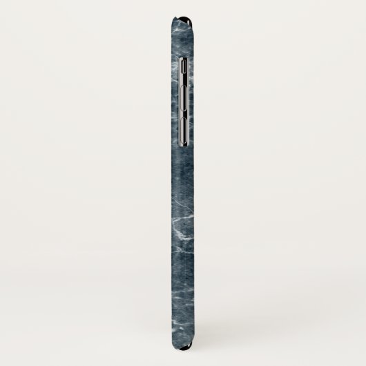 青モノグラムの灰色の大理石パターン Case-Mate iPhoneケース (裏面/左)