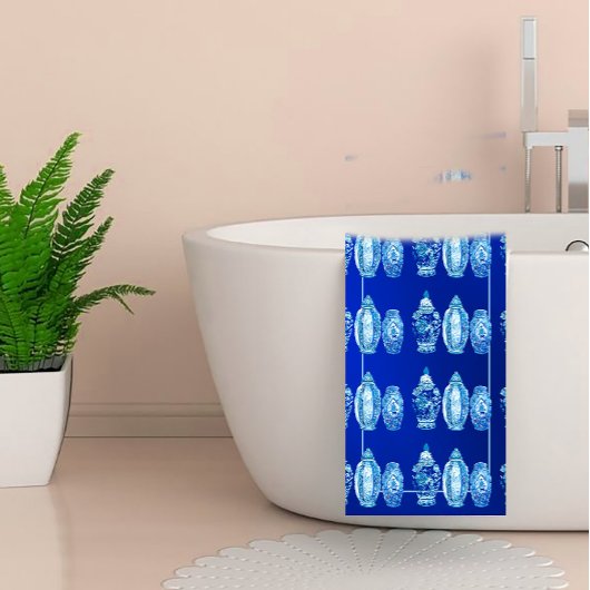 青モノグラムの白エレガント生姜 バスタオルセット