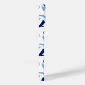 青モノグラムの白バレーボール模様 Case-Mate iPhoneケース (裏面 / 右)