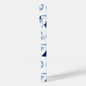 青モノグラムの白バレーボール模様 Case-Mate iPhoneケース (裏面 / 左)