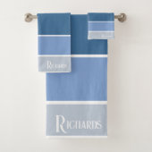 青モノグラムの色と白タオル バスタオルセット (インサイチュ)