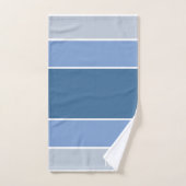 青モノグラムの色と白タオル バスタオルセット (ハンドタオル)