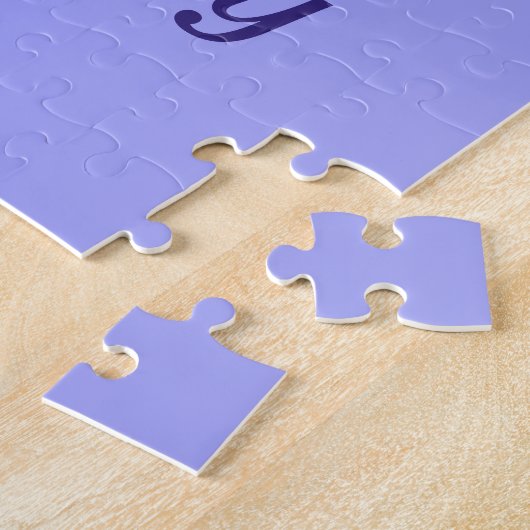 青モノグラムの色ハート可愛いガーリー ジグソーパズル (側面)