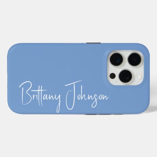 青モノグラムの色 Case-Mate iPhoneケース (裏面 (横))