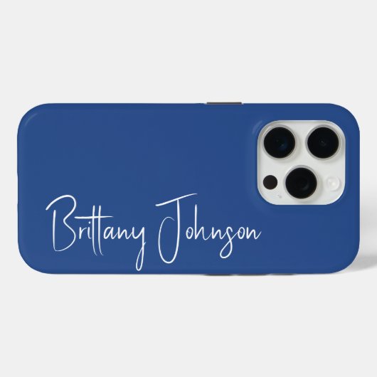 青モノグラムの色 Case-Mate iPhoneケース (裏面 (横))