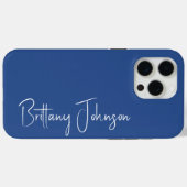 青モノグラムの色 Case-Mate iPhoneケース (裏面 (横))