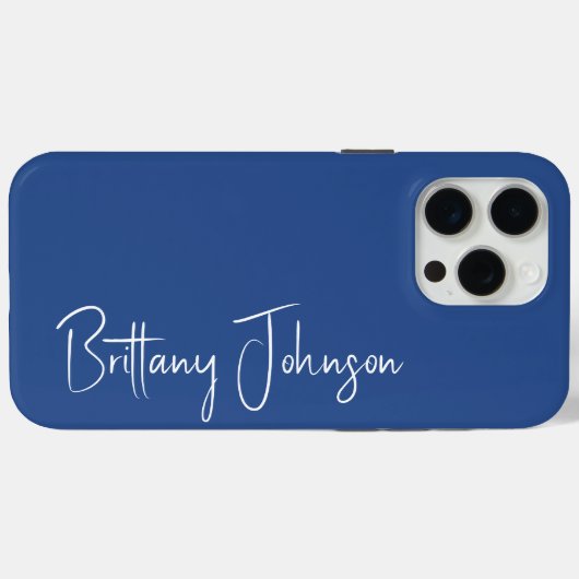 青モノグラムの色 Case-Mate iPhoneケース (裏面 (横))