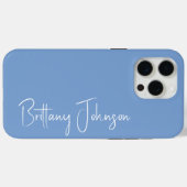 青モノグラムの色 Case-Mate iPhoneケース (裏面 (横))