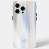 青モノグラムの茶モダン抽象芸術ストローク Case-Mate iPhoneケース (裏面)