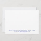 青モノグラムモダン通信フラットノートカード ノートカード (裏面)