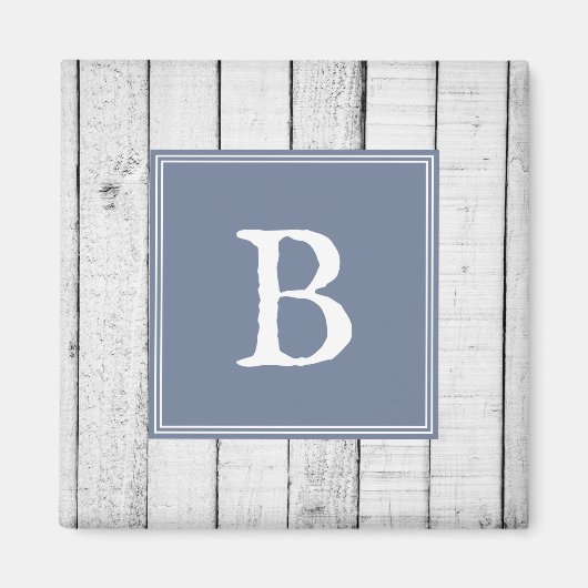 青モノグラム素朴マグネット マグネット (正面)