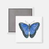 青モルフォ蝶の水の色絵画の マグネット (正面/裏面)