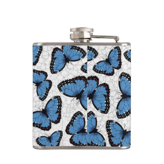 青モルフォ フラスク (裏面)