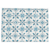 青モロッコタイルパターン ラージペーパーバッグ (裏面)