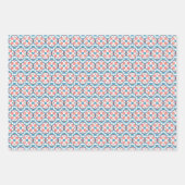 青モロッコタイル地中海のパターン ラッピングペーパーシート (正面2)