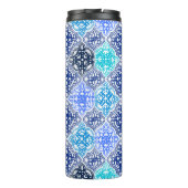 青モロッコ絵を描タイルのパターン タンブラー (裏面)