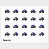 青モンスタートラック ラウンドシール (シート)