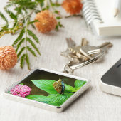 青モーフォ143キーチェーン キーホルダー (側面)