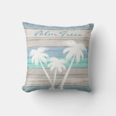 青🏝ヤシの木をビーチウッド航海のに アウトドアクッション (正面)