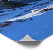 青ユニークい山の風景絵画の ポスター (角)