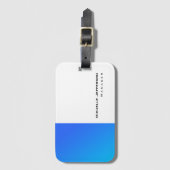 青ユニークスタイリッシュ白プレーンモダンシンプル ラゲッジタグ (正面縦)