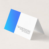 青ユニークスタイリッシュ白プレーンモダンシンプル 名刺 (裏面)