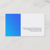 青ユニークスタイリッシュ白プレーンモダンシンプル 名刺 (裏面)