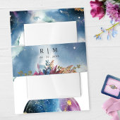 青ユニークティール(緑がかった色)紫色の天水色 招待状ベリーバンド