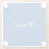 青ユニークプロフェッショナル書名 ガラスコースター (裏面)