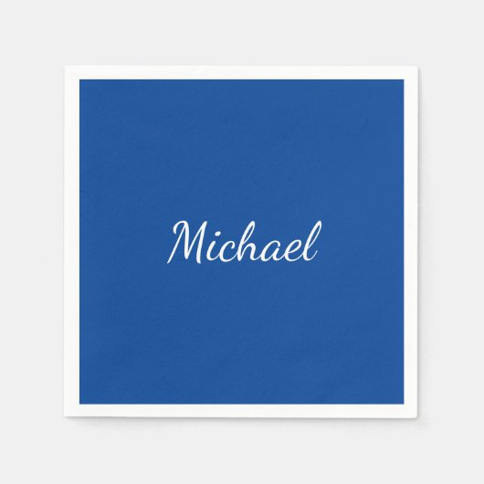 青ユニークプロフェッショナル書名 スタンダードカクテルナプキン (正面)