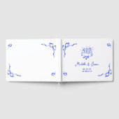 青ユニーク手お洒落引き弓フランスの写真 ゲストブック (全面)