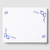 青ユニーク手お洒落引き弓フランスの写真 ゲストブック (裏面)