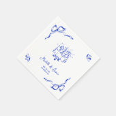 青ユニーク手お洒落引き弓フランスの写真 スタンダードカクテルナプキン (角)