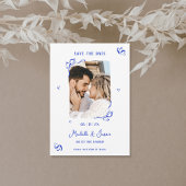 青ユニーク手お洒落引き弓フランスの写真 招待状