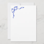 青ユニーク手お洒落引き弓フランスの写真 招待状 (裏面)