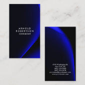 青ユニーク波パターン抽象芸術エレガント 名刺 (正面/裏面)