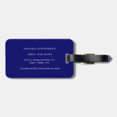 青ユニーク白スクリプトモノグラム荷物タグ ラゲッジタグ (裏面横)