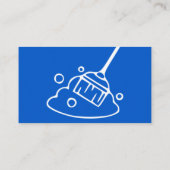 青ユニーク白メイドハウス清掃サービス 名刺 (裏面)