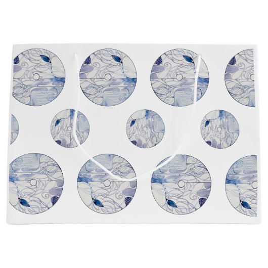 青ユニーク白抱き枕 ラージペーパーバッグ (正面)