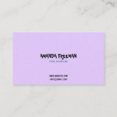 青ユニーク紫の子ども顔絵を描ズ 名刺 (裏面)