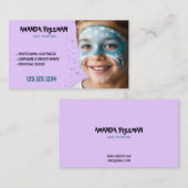 青ユニーク紫の子ども顔絵を描ズ 名刺 (正面/裏面)