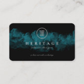 青ユニーク色の曇りと黒のロゴを追加 名刺 (正面)