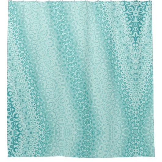 青ユニーク色の渦巻形の抽象芸術 シャワーカーテン (正面)