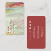 青ユニーク赤の水色の空抽象芸術 名刺 (正面/裏面)