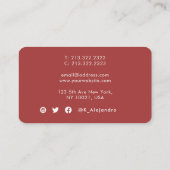 青ユニーク赤の水色の空抽象芸術 名刺 (裏面)